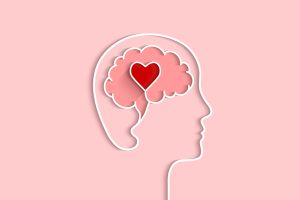 Diagram of a brain with a heart inside, representing emotional intelligence