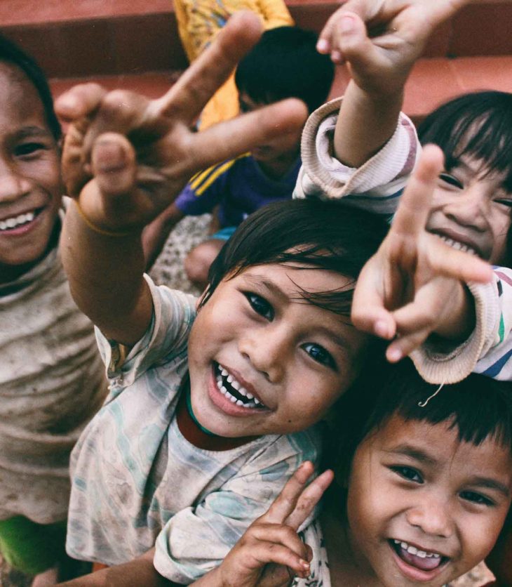Group of children smiling at the camera