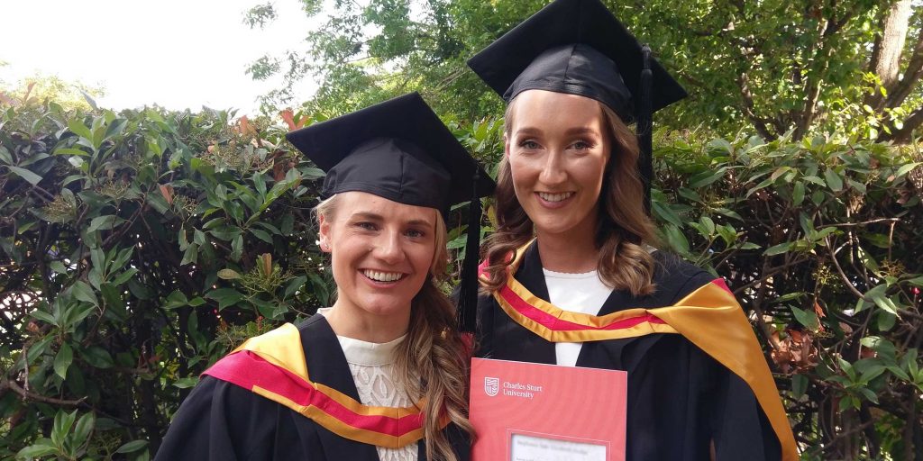 Grace Munns (left) with classmate Stephanie Hollis