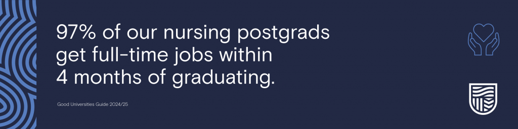 97% of our nursing postgrads are employed full-time within 4 months of graduating.*