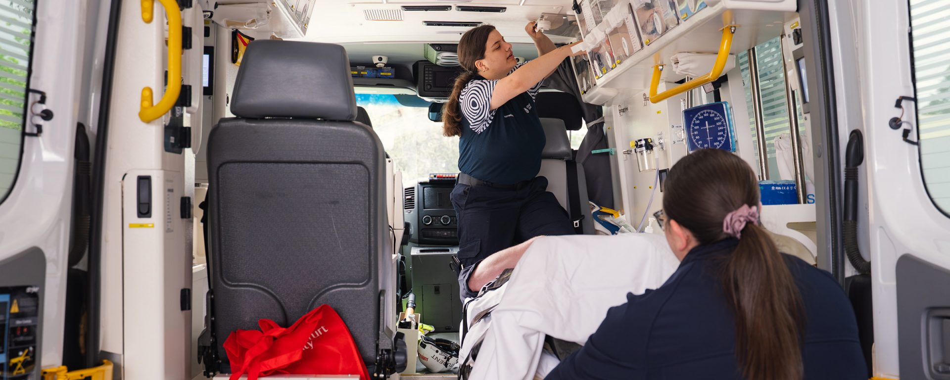 Paramedics in ambulance