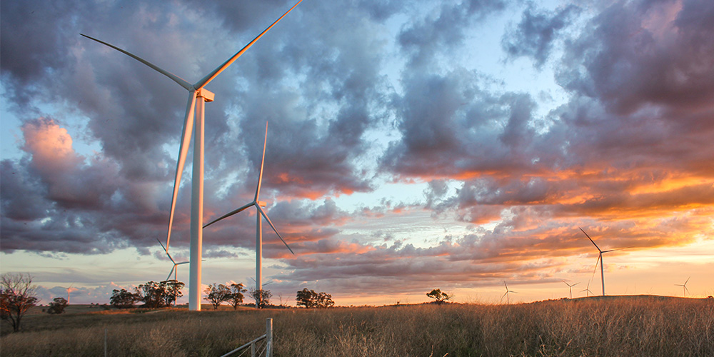 A wind farm located in Australia, which provides opportunities for a sustainable energy career