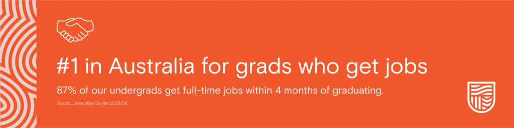 #1 in Australia for grads who get jobs.

Good Universities Guide 2023/24