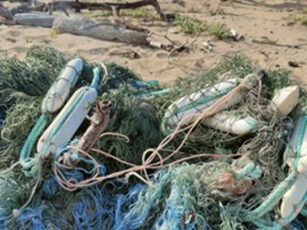 Ghost nets salvaged from the ocean and shores at Mapoon, QLD;