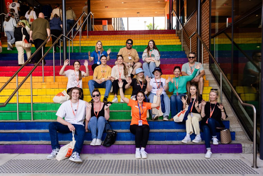 Charles Sturt University rainbow steps at Port Macquarie