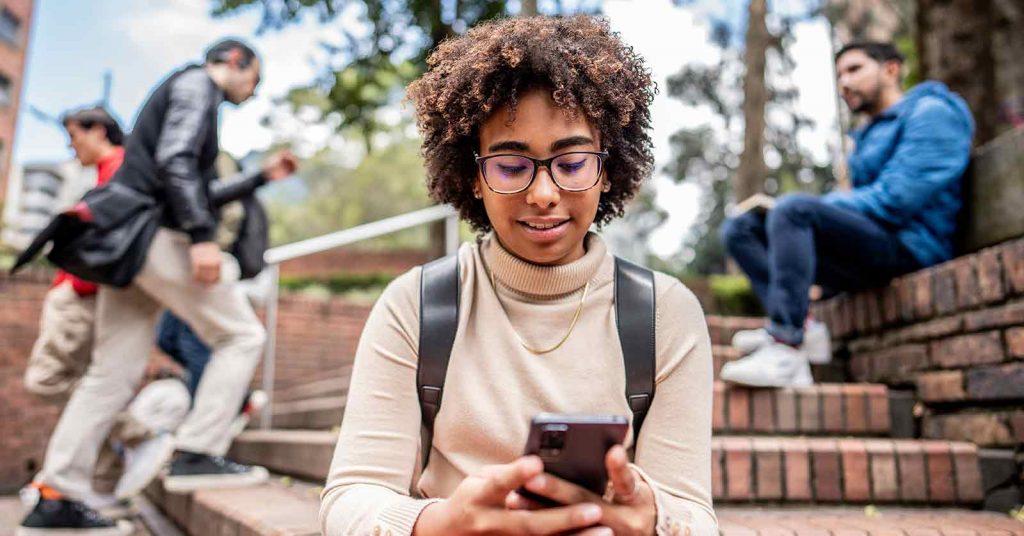 Woman using a mobile phone