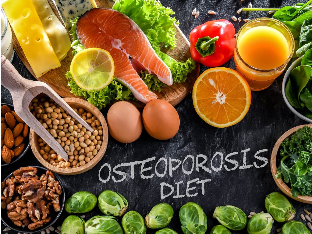 Foods representing a good osteoporosis diet