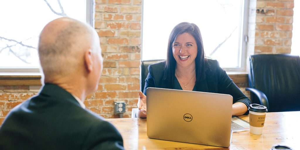 An accountant meeting with a client.