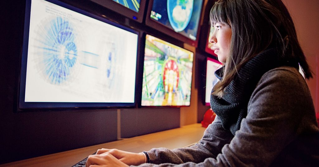 A student working on a computer 