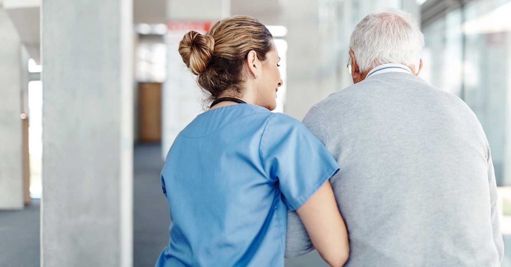 health professional supporting a patient
