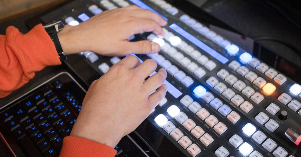 A student uses technology at the comms precinct on Charles Sturt's Bathurst campus