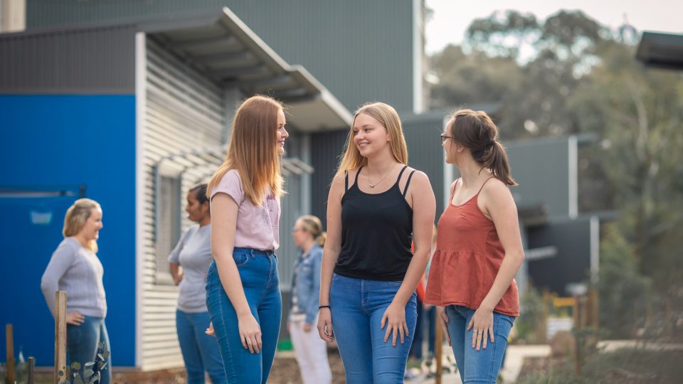 students on campus