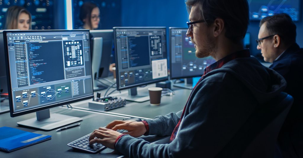 People working on pc