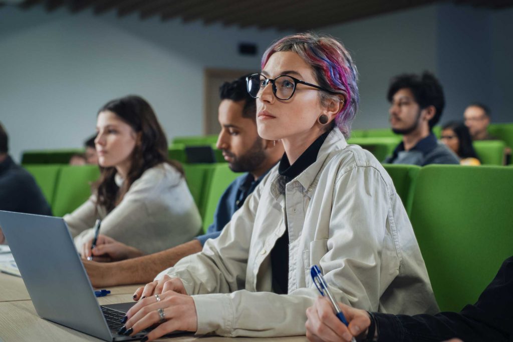Woman at lecture