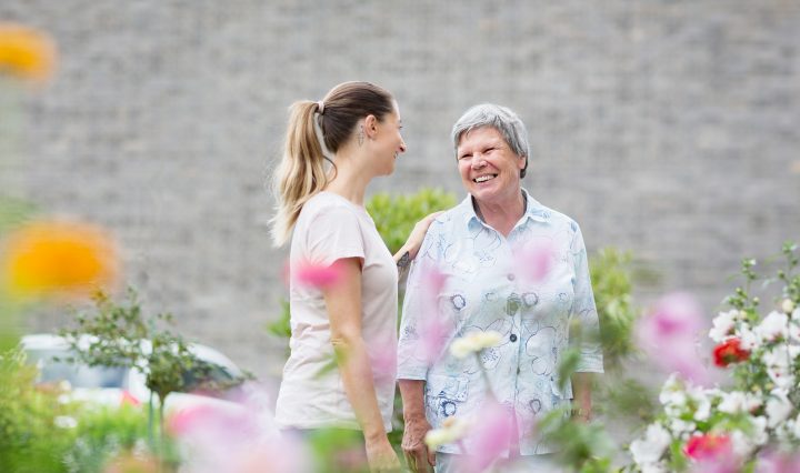 Two women talking