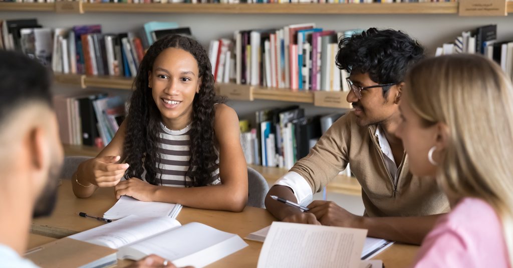 Group of students studying