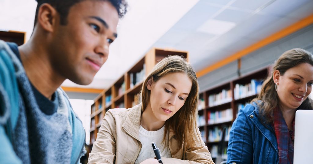 students together studying