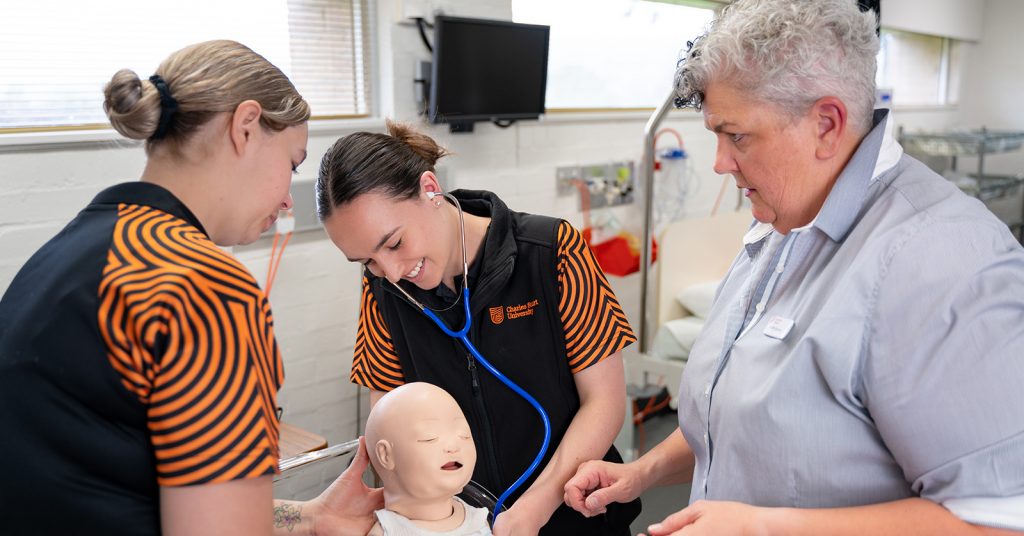 Nurse student with teacher