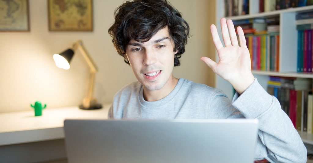 Online student at an SRC meeting